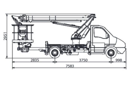 WYMIARY B-LIFT 20 J bok