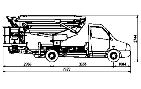 Podnośnik CTE ZED 21.3 JHV wymiary na IVECO